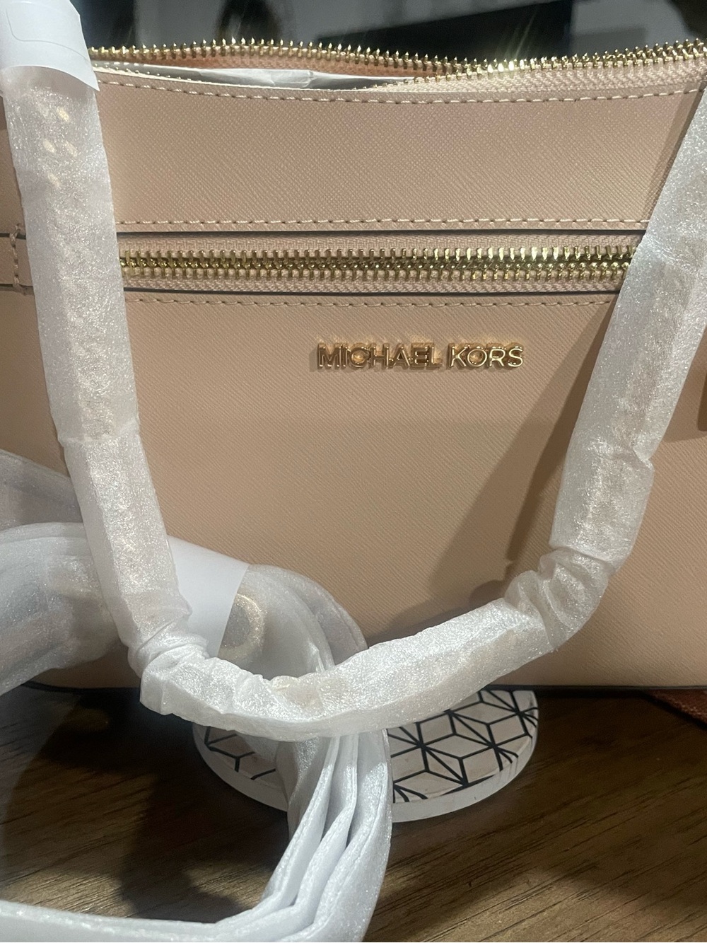Michael Kors Jet Set Bag Saffiano Leather Crossbody & Shoulder Bag Chain BUFF - Picture 9 of 16